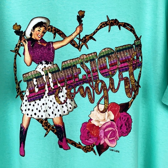 L& B Life Dimestore Cowgirl Mint T-Shirt - Picture 4 of 7